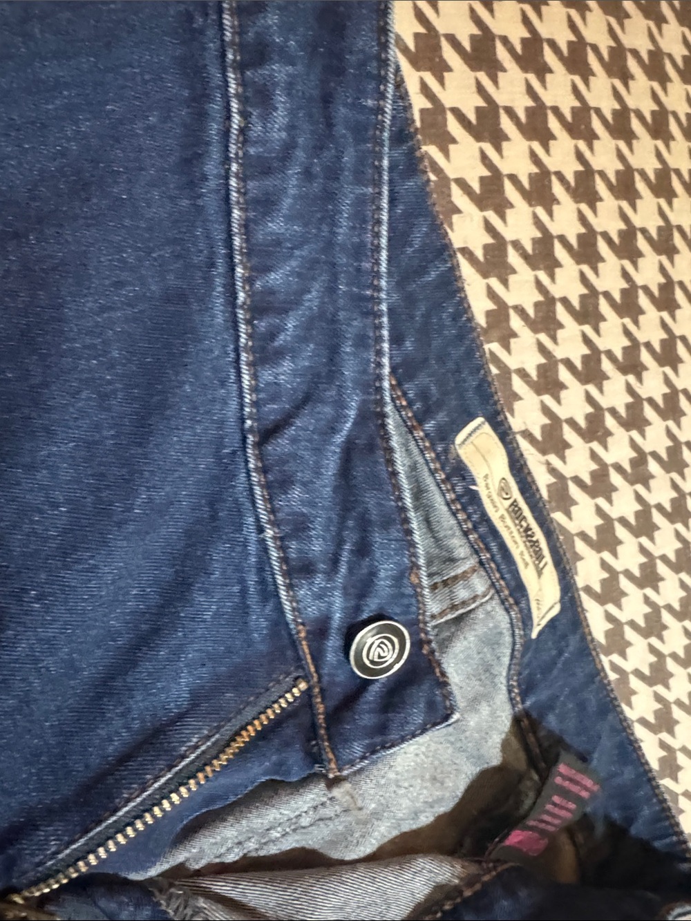 Dark Blue Flare Jeans with Mountain Panel Detail - Picture 5 of 9